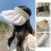 Nuevo sombrero de sol de concha de verano protección solar sombrero de copa vacío de doble cara usable para mujer sombrero de tela de ala grande transpirable para exteriores sombrero versátil