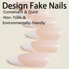 Arte de Uñas Portátil con Borde Blanco Francés en Forma de Almendra Simple Transfronterizo Uñas Postizas Terminadas Pegatinas para Uñas Uñas Removibles Venta al por Mayor