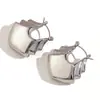 Moda Transfronteriza Europea y Americana Nicho Retro Patrón de Serpiente Clip para Oreja Acero Inoxidable Chapado en Oro de 18K Geométrico Sarga Pétalo Pendientes para Mujer