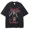 Lavável Transfronteiriço 230g Camiseta Lavável de Anime Estampa Retrô Múltiplos Padrões Venda Direta da Fábrica