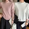 Camiseta Interior de Cuello Medio Alto para Mujer Talla Grande 200 Jin MM Otoño e Invierno Versátil Adelgazante Manga Larga Camiseta Top Ropa Exterior