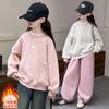 Sudaderas de Terciopelo para Niñas, Otoño e Invierno, Tallas Mediana y Grande, Tops Cálidos de Cuello Semi Alto para Niños, Camisetas Interiores para Niños, Camisetas para Estudiantes de Secundaria, Trbottomy