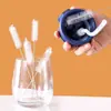 Escova para Canudo de Aço Inoxidável, Escova de Limpeza para Tubo de Ensaio de Vidro, Escova para Tampa de Copo, Escova com Cerdas 304, Cabeça de Escova de Silicone para Mamadeira de Bebê, Multifuncional