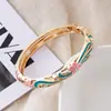 Pulsera Retro Palaciega de Flor Ruyi Hueca de Moda, Pulsera Estilo Chino de Esmalte Cloisonné, Exquisito Accesorio de Mano Versátil para Mujeres