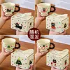 Caneca de cerâmica de desenho animado para drop-shipping, caneca de café de alta estética, presente prático para recém-casados e inauguração de casa, copo de água para eventos corporativos