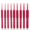 Novo conjunto de ferramentas de tricô única cabeça TPR cabo vermelho silicone crochê punho vermelho única cabeça crochê