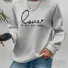 Sudadera Gráfica con Letra de Humor, Sudadera Casual de Manga Larga con Cuello Redondo para Otoño e Invierno, Ropa para Mujer