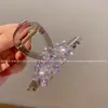 Grampo de Cabelo de Cristal Strass Brilhante Estilo Coreano Novo Grampo de Tamanho Médio para a Parte de Trás da Cabeça Grampo de Tubarão para Meio Preso
