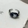 Anel Brilhante Estilo Blogger Coreano com Gotejamento de Óleo, Anel Aberto de Alto Padrão Estilo Ins, Design de Nicho, Novo Anel para Dedo Indicador