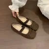 Bailarinas vintage estilo francés para mujer, nuevo modelo primavera 2026, zapatos Mary Jane estilo hada con puntera cuadrada y lazo