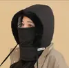 Chapéu Lei Feng Quente de Inverno para Homens e Mulheres com Proteção para as Orelhas, Máscara à Prova de Frio Acolchoada com Fleece e Espessada, Cachecol para Pescoço, Conjunto Completo à Prova de Vento com Forro de Fleece para Ciclismo