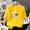 [100% Algodón Puro] Camiseta de Manga Corta para Niño Verano 2026 Nuevo Estilo Top Holgado de Media Manga Estilo Moderno para Niños Medianos y Mayores