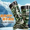 Botas de chuva femininas de cano médio, sapatos aquáticos da moda de corte baixo, antiderrapantes, impermeáveis, de cano curto, leves, borracha espessa e resistentes ao desgaste