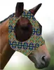 Fábrica en stock y entrega rápida Capucha antimosquitos para caballos Máscara transpirable para caballos Máscara para caballos con varios estampados Suministros ecuestres