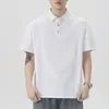 Roupas Masculinas Xintang 2026 Verão Nova Camisa Polo Masculina com Gola Reversível, Manga Curta, Leve, Marca da Moda, Camisa Polo de Manga Três Quartos