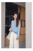 Nuevo cárdigan de punto para mujer de lana 100% con cuello redondo, popular y elegante, hecho de hilo Yangzi, lavable a máquina, lana Puyuan