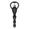 Deba Vibrating Beads Silicone Preto Anal Brinquedo Sexual Adulto Plug Anal Feminino Vibrador