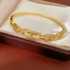 Pulsera con cierre de letra H hueca de circonita chapada en oro real de 18 quilates, personalizada y exquisita, joyería de nicho elegante y lujosa