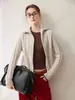 Cárdigan de Cachemira Estilo Otoño/Invierno 2026 Para Mujer Solapa Punto Trenzado Capa Base Estilo Dulce Grueso Cálido Abrigo
