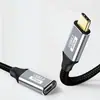 Cabo de dados USB 3.2 de função completa TIPO-C macho para fêmea, versão trançada com carcaça de alumínio, carregamento rápido de 100W, transmissão de dados de 20G