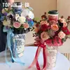 Papel de Envoltura para Ramo de Flores de Papel con Forma de Taza de Helado y Té con Leche Estilo Retro Francés Shangjin Suministros para Tienda de Flores Florales DIY