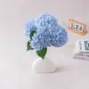 Flor de Seda de Hortênsia Revestida de 5 Cabeças Criptografada Flor de Simulação Novo Estilo Chinês Decoração de Entrada Decoração de Arranjo de Atmosfera Festiva Flor Artificial