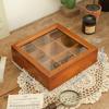 Caixa de Armazenamento de Cartas Jiugongge Bandeja Multicompartimentos Vintage Cosméticos de Mesa Madeira Sólida Caixa de Fidelidade para Joias Caixa de Presente de Acompanhamento