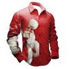 Comércio Exterior Transfronteiriço Cardigã Longo Masculino com Estampa Digital 3D Outono e Primavera Novo Manga Longa Tamanho Plus Size Camisa Solta Masculina