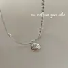 Ouni Pulseira de Prata Esterlina S925 Feijão da Sorte com Letras Feminina Luxo Acessível Nicho High-End Ins Joia Simples para Mão