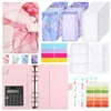 Cuaderno de Hojas Sueltas Transfronterizo con Patrón de Mármol PU, Carpeta de 6 Agujeros para Computadora, Efectivo, Presupuesto, Planificador de Hojas Sueltas A6