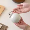 Tarro de Té Esmaltado Gris Hielo Tarro Sellado de Cerámica Estilo Japonés Mini Pequeño Ceniza de Hierba Almacén de Té Tarro de Té Portátil para Viajes Venta al por Mayor