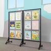 Soporte de Exhibición de Fotos con Ruedas, Estante de Exhibición de Arte, Estante para Folletos Promocionales, Estante para Libros y Periódicos, Estante de Almacenamiento, Estante de Rejilla Plegable