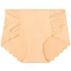 Pantaletas sin costuras de seda helada de tiro alto para mujer, talla grande, con encaje semitransparente, entrepierna de algodón puro, levanta glúteos, sexy tanga para mujer