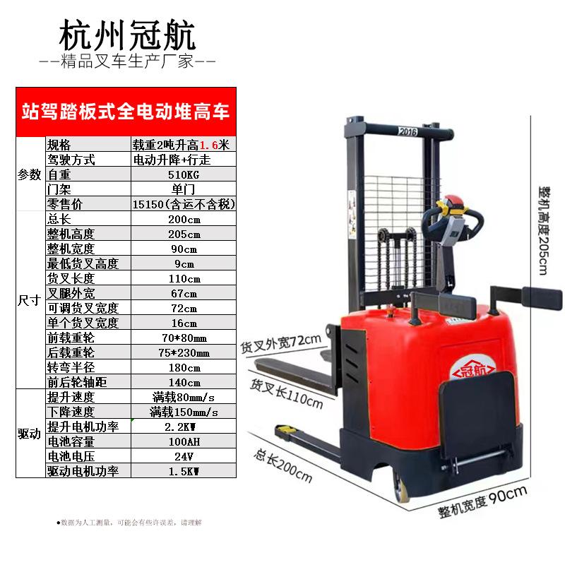 站驾式2吨1.6米参数