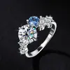 Anillo de Compromiso de Moissanita de 1.5 Quilates de Moda Nueva de Amazon para Mujer Anillo de Plata de Ley S925 de Lujo Ligero para Mujer
