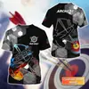 Camiseta Masculina Manga Curta Nova Estampa 3D de Tiro com Arco Esportivo Venda Direta da Fábrica Fornecimento para Exportação