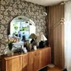 Papel de Parede Retrô Francês Moderno Folhas de Plantas Verdes Papel de Parede Americano Sala de Estar Quarto Fundo de TV Tecido de Parede