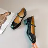 En Stock~ Zapatos Mary Jane Retro Cuadrados Pequeños con Tacón Grueso para Mujer, Nuevo Estilo Francés Primavera 2026 Tacones Altos de Correa Única