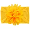 Accesorios para el cabello de niños europeos y americanos color liso flor de gasa nailon elástico diadema para bebé banda suave para el cabello de bebé de ala ancha venta al por mayor