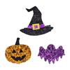 Accesorios para el Cabello de Halloween para Niños Calabaza Murciélago Sombrero Mágico Fiesta Horquilla Flequillo Divertido Clip Lateral Clip Todo en Uno
