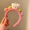 Outono e inverno novo fofo cabeça de urso pelúcia faixa de cabelo feminina máscara maquiagem lavar rosto mecha de cabelo faixa de cabeça adorno de cabeça