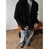 Cárdigan Suéter Abrigo para Hombre Primavera y Otoño Retro Americano Estilo Perezoso Avanzado Old Money Suéter Gris 2024