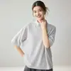Suéter de punto 100% cachemir puro para mujer Estilo Otoño/Invierno Suave y Esponjoso Ajuste Holgado Manga Siete Holgada Top de Cuello Medio Alto