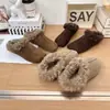 Puntera esmerilada 2026 Birkenstock zapatos de algodón retro temperamento versátil persona perezosa pantuflas puntera cuadrada cabello rizado moderno suela plana pantuflas de media caña