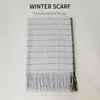 Cachecol de Xadrez Outono e Inverno Novo Imitação de Caxemira para Mulheres Estilo Coreano Xale Estilo Ins Xadrez Pequeno Cachecol Quente