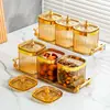 Recipiente de almacenamiento hermético para cocina, apto para alimentos, caja de plástico cuadrada transparente para granos y fideos, a prueba de moho y humedad.