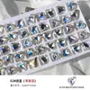 Arte de Uñas de Moda Pedrería en Forma de Corazón, Pedrería Iridiscente de Cristal Corazón Inclinado, Pedrería de Corazón Color Melocotón de Luna con Base Cónica, Decoraciones de Uñas para Novias, Corazón Iridiscente Color Melocotón
