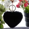 Llavero de pareja con forma de corazón de melocotón de felpa de fábrica, colgante para bolso de mujer con forma de corazón de imitación de pelo de conejo Rex, regalo para enviar a novias
