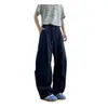Pantalones casuales plisados curvos de secado rápido para el verano para hombre, pantalones rectos holgados de pierna ancha, delgados, modernos y versátiles