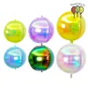 Balões Coloridos de Filme de Alumínio 4D Transparente Redondo Cruzado Bola Decoração de Festa Tema Espessado Suprimentos de Decoração de Aniversário Infantil